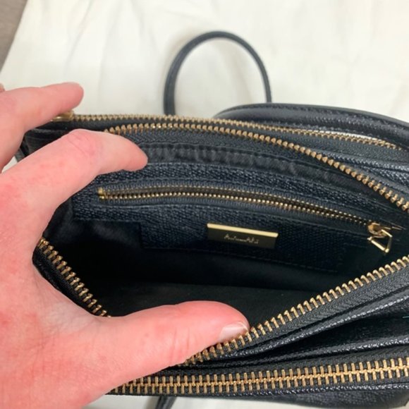 Aritzia Auxiliary Calisch Crossbody Bag Shoulder Purse Clutch Embossed Black - Picture 3 of 16